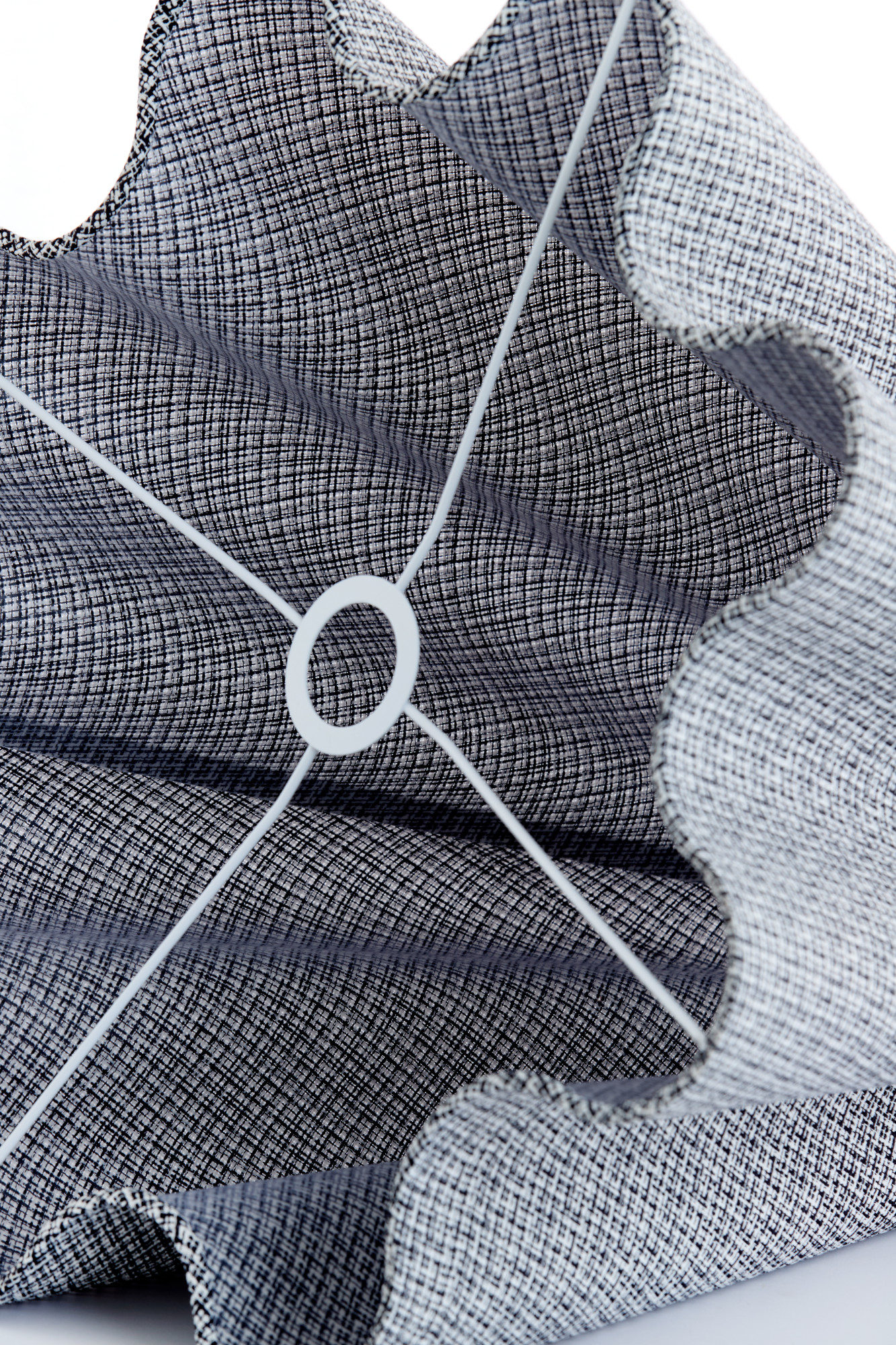 Abat-jour en tissu gris à motif losange Light & Living Bezaha – Image 6