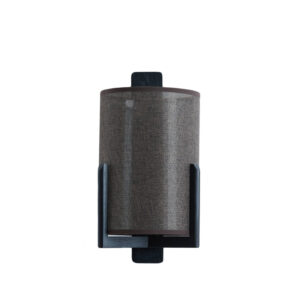 Abat-jour cylindrique marron en tissu Light & Living Litto