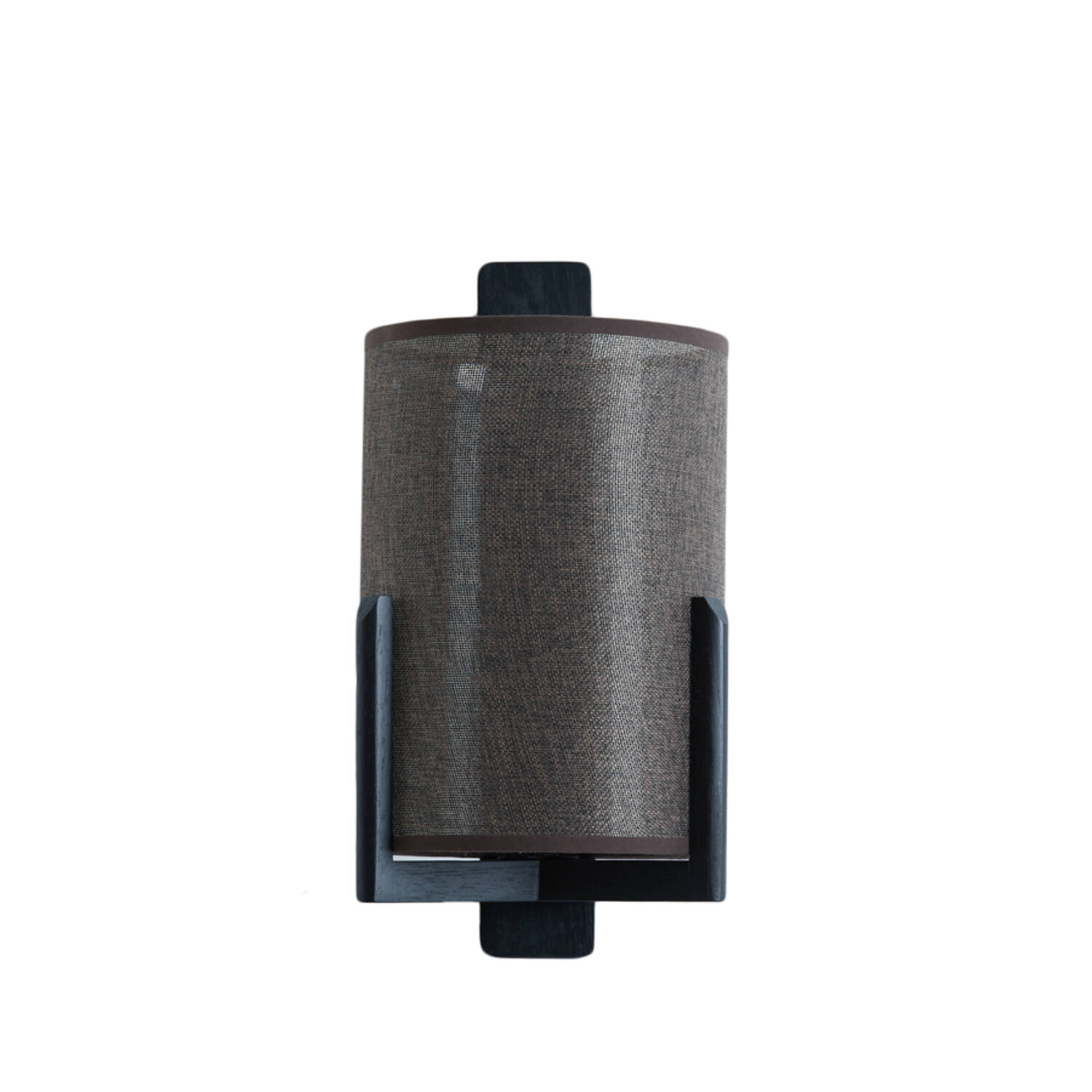Abat-jour cylindrique marron en tissu Light & Living Litto