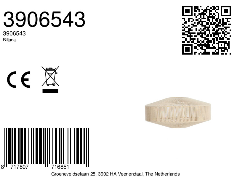 Abat-jour tricoté beige Light & Living Biljana – Image 6