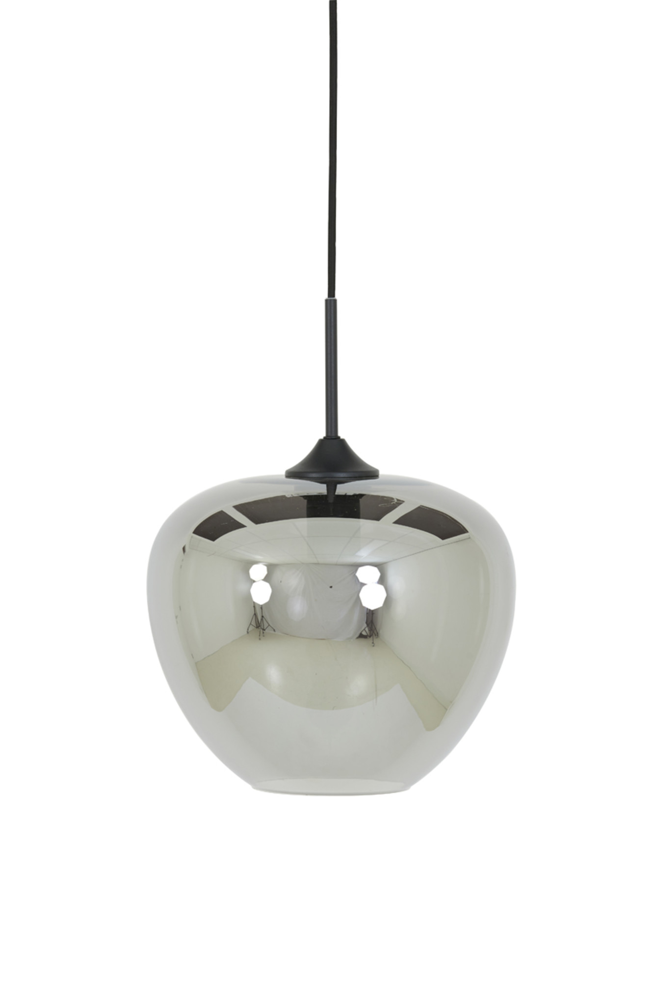 Suspension en verre couleur argent Light & Living Mayson – Image 2