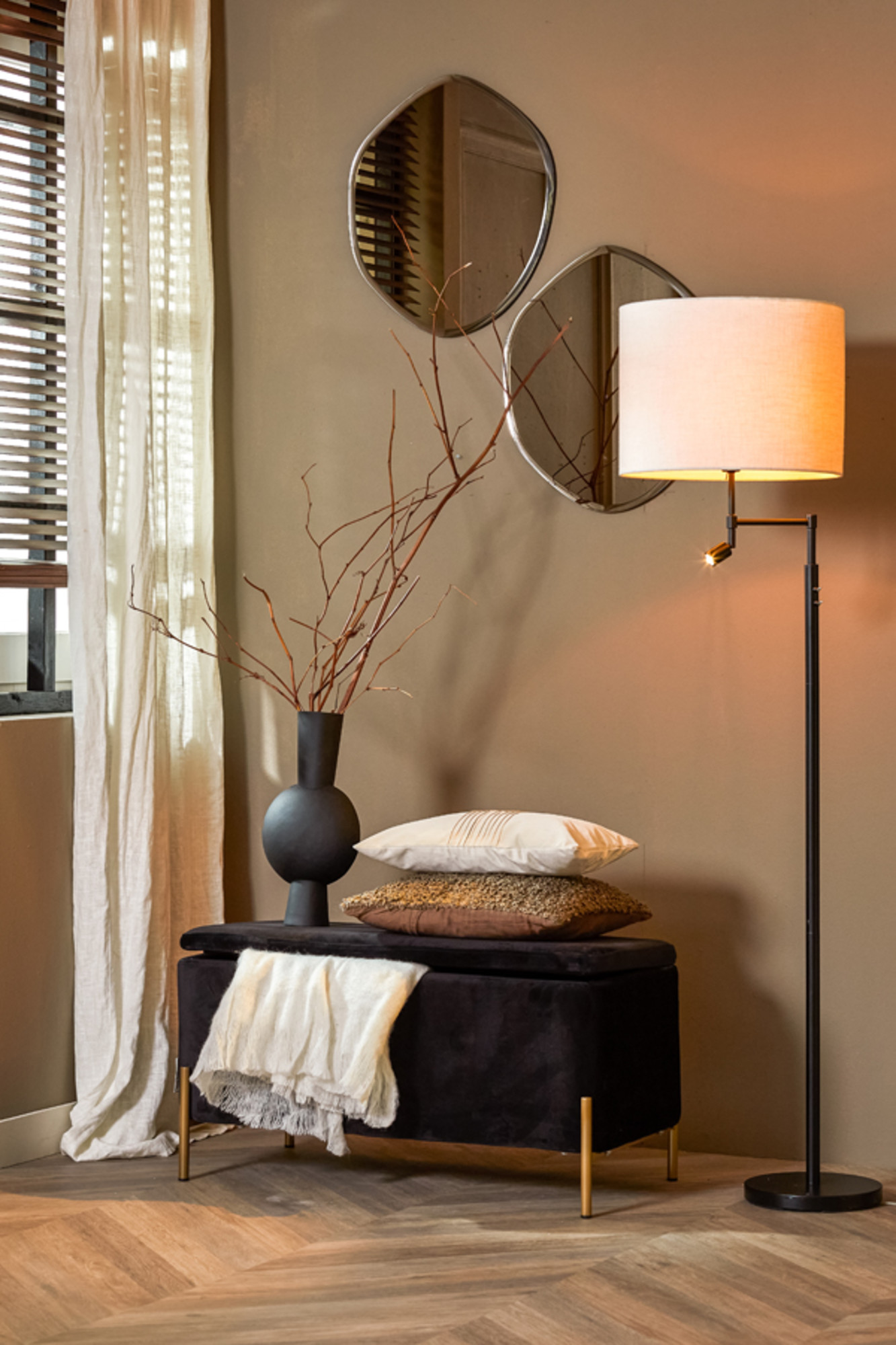 Piedestal de lampe rotatif noir Light & Living Montana – Image 4