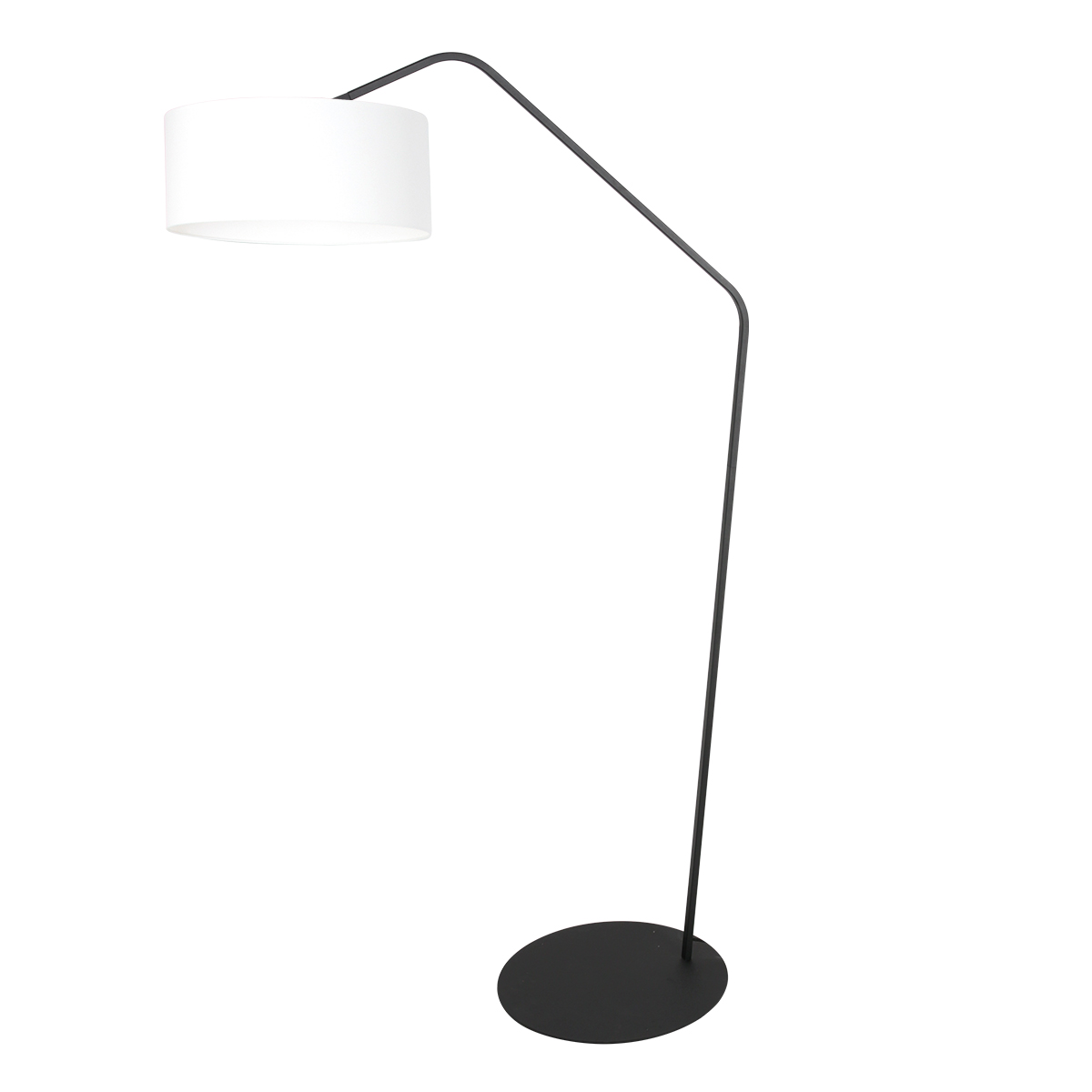 Lampadaire coudé noir avec abat-jour blanc Anne Lighting ZigZag – Image 2