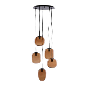 Suspension cluster avec boules en verre brun Light & Living Mezza