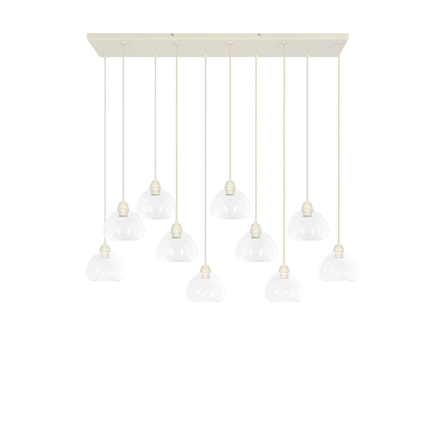 Ensemble de suspensions en verre transparent Light & Living Bisho