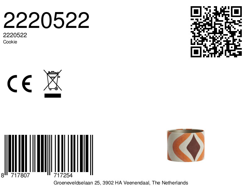 Abat-jour en tissu à motif rétro Light & Living Cookie – Image 7