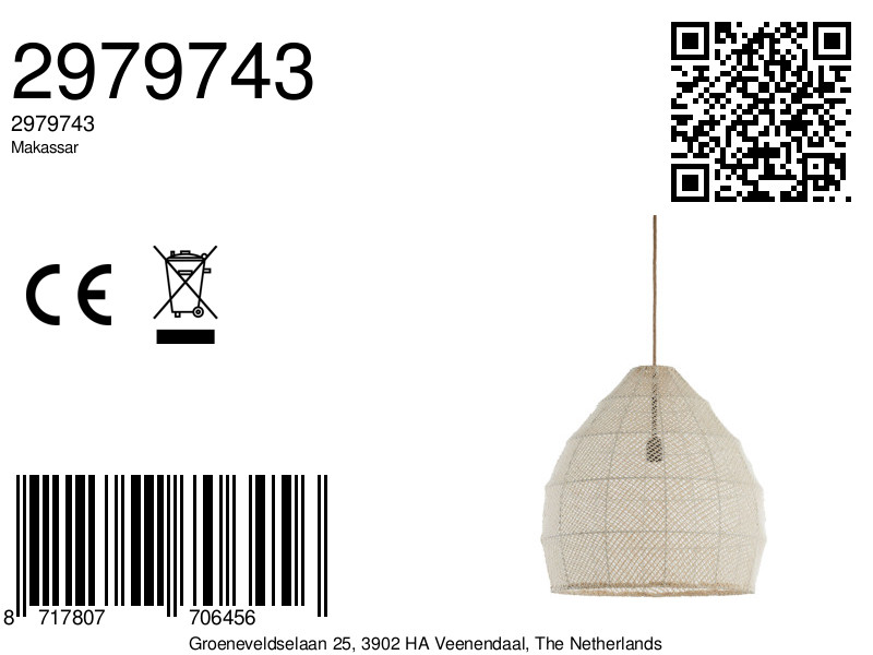 Suspension tressée beige avec look rotin Light & Living Makassar – Image 10