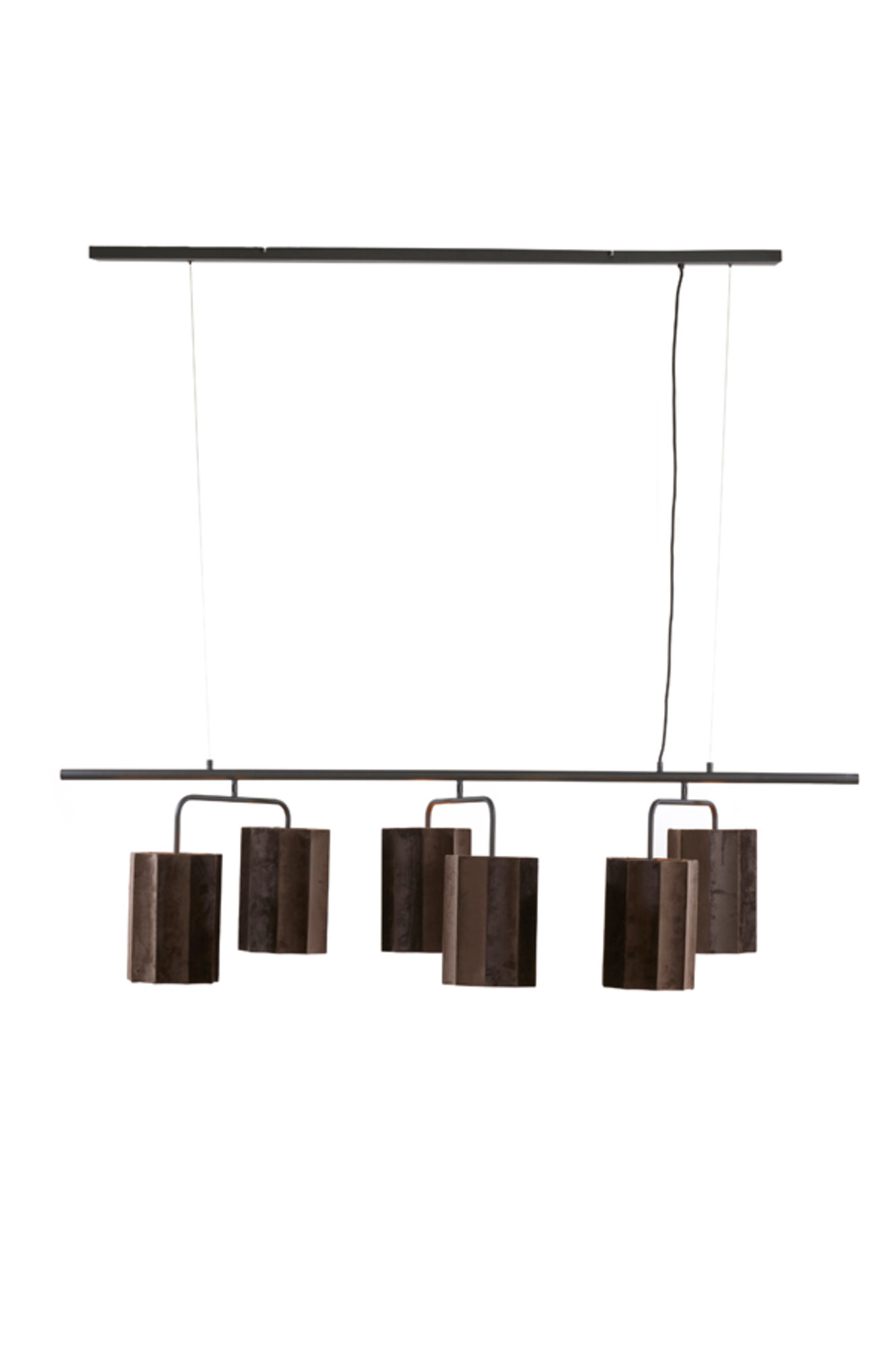 Suspension industrielle marron en métal Light & Living Edisa – Image 2