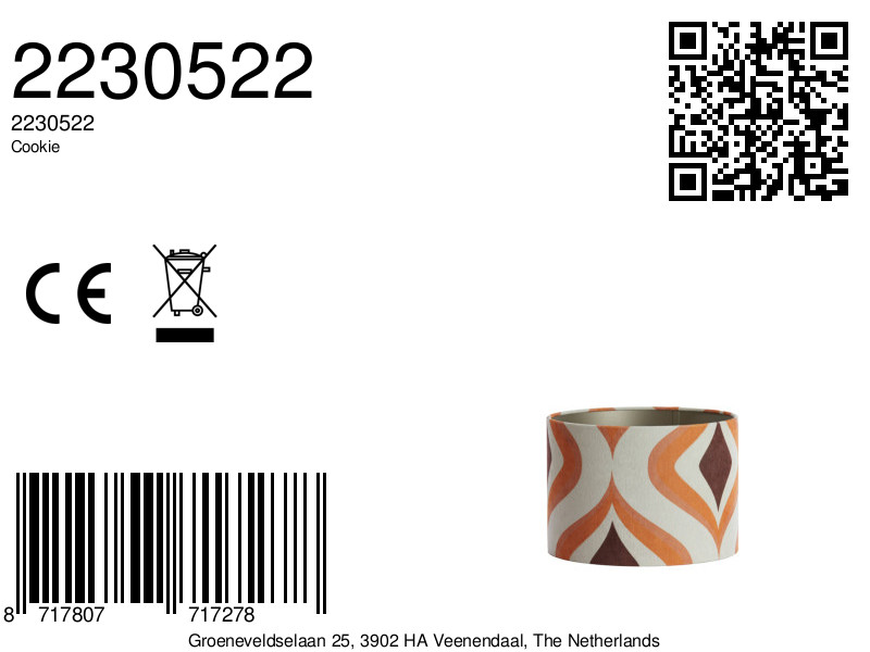 Patron d'abat-jour en tissu rétro Light & Living Cookie – Image 8