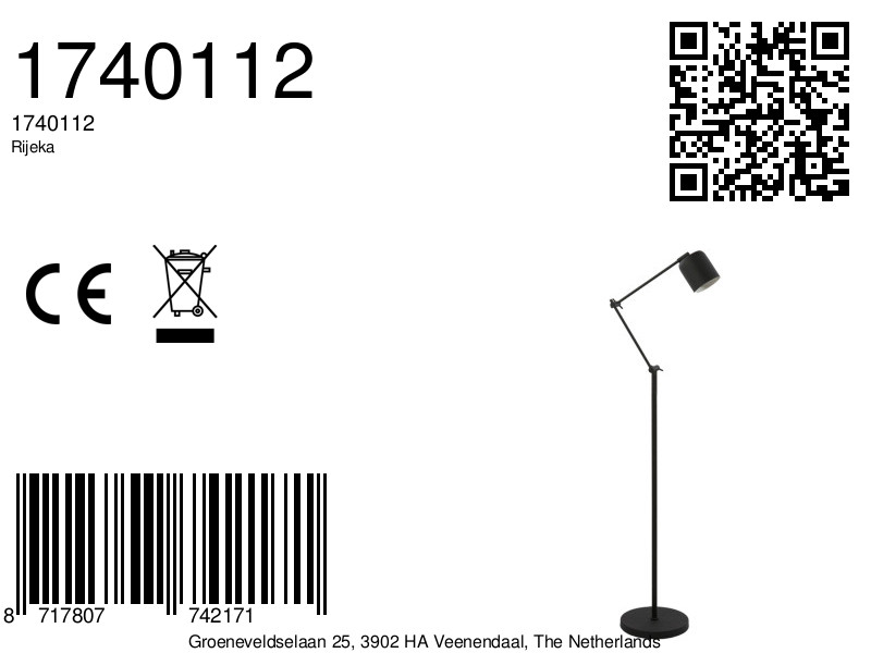 Lamp sur pied noire réglable Light & Living Rijeka – Image 8