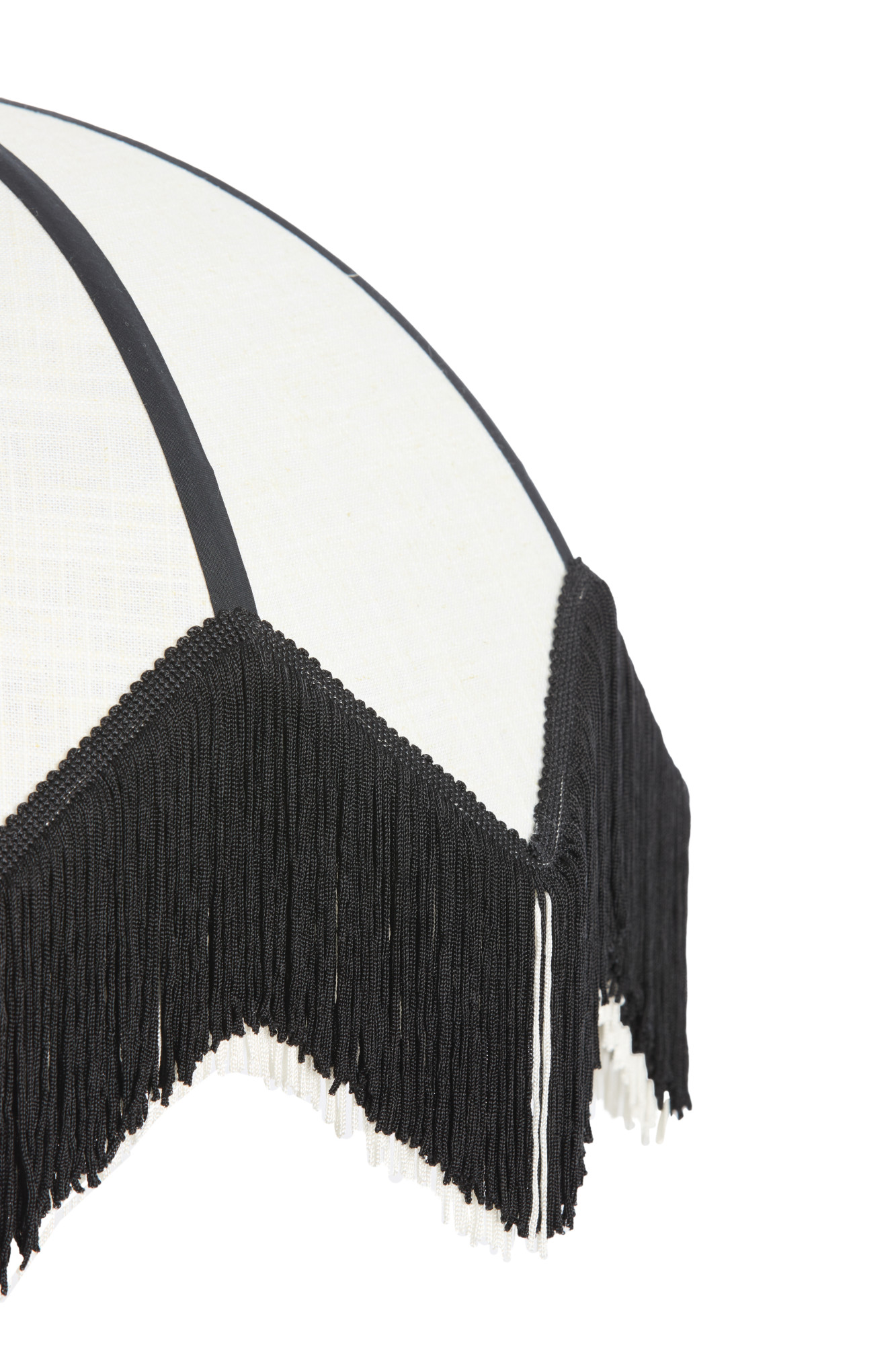 Abat-jour à franges noir et blanc Light & Living Sulina – Image 3