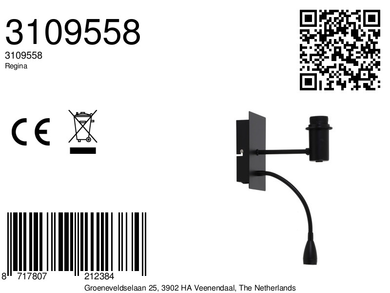 Applique murale avec bras flexible Light & Living Regina – Image 3