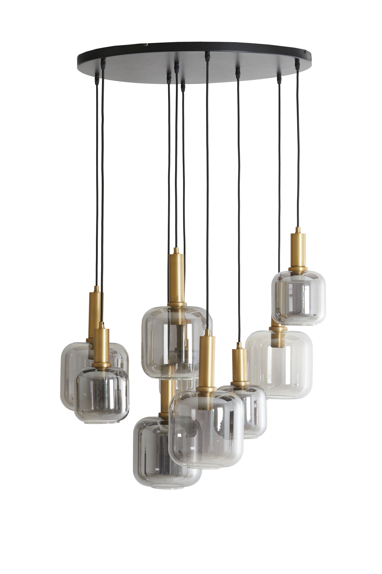 Suspension en verre avec détails dorés Light & Living Lekar – Image 2