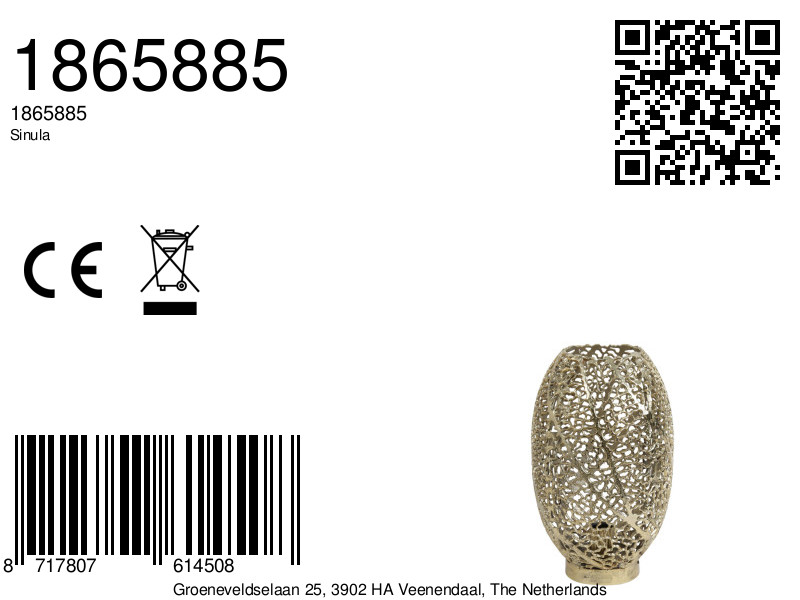 Lampe de table dorée ajourée Light & Living Sinula – Image 9