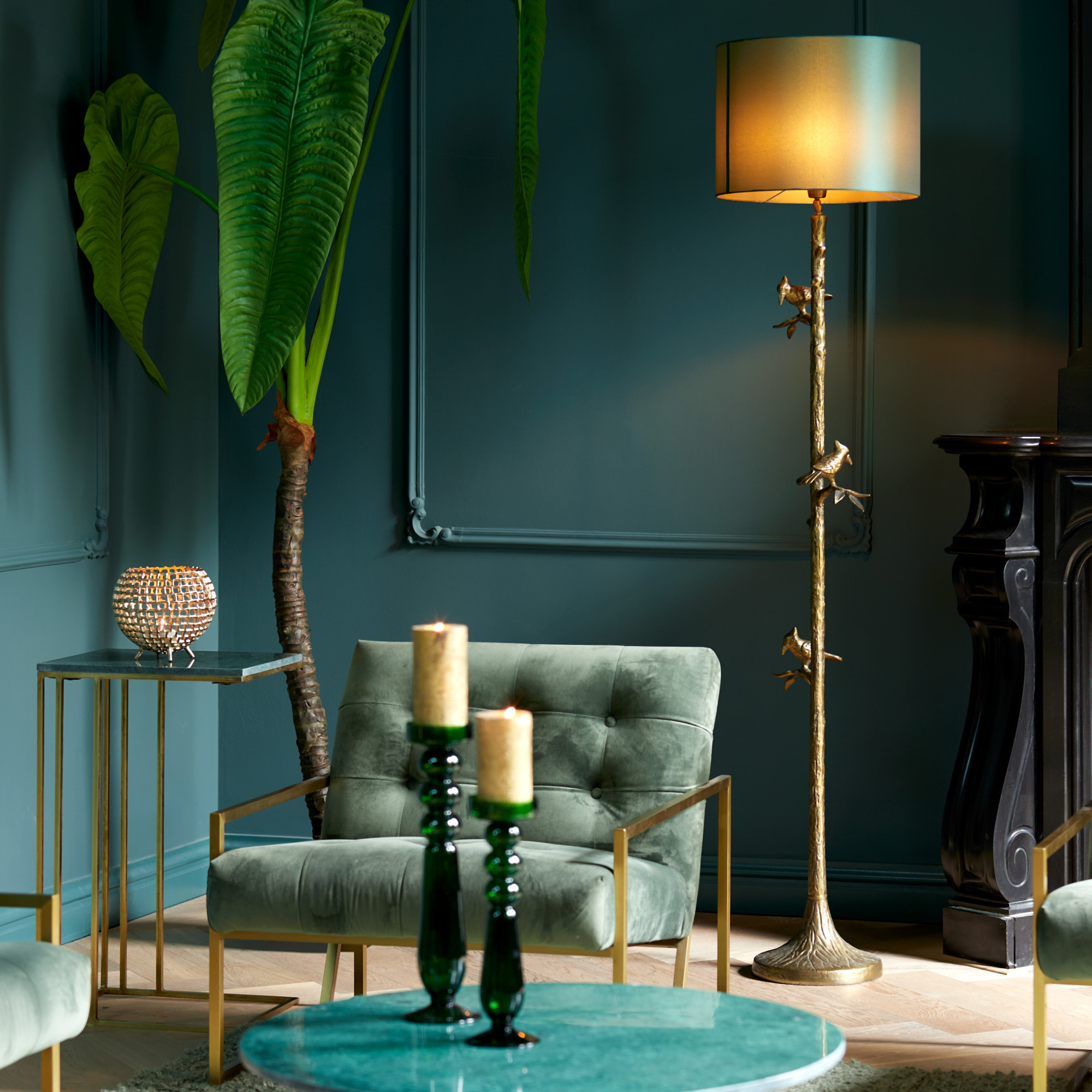 Lampe sur pied dorée design naturel Light & Living Branch – Image 4