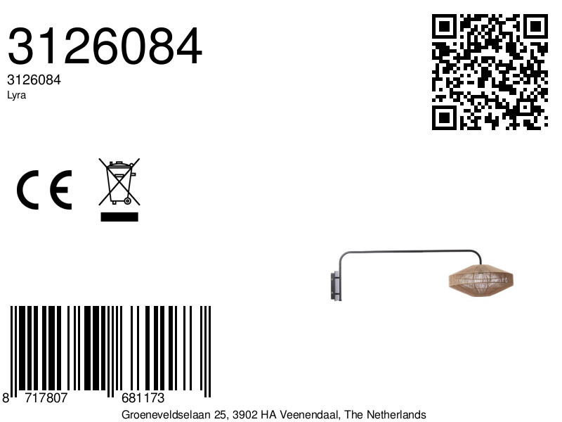 Applique murale en rotin à fixation murale Light & Living Lyra – Image 9