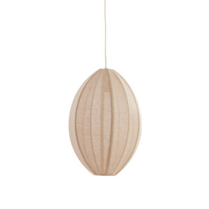 Suspension ovale beige avec abat-jour en tissu Light & Living Milatos