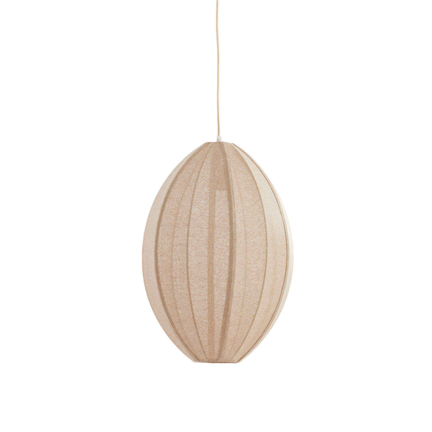 Suspension ovale beige avec abat-jour en tissu Light & Living Milatos