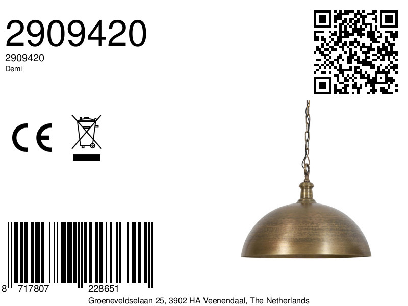 Suspension en teinte bronze Light & Living Demi – Image 3