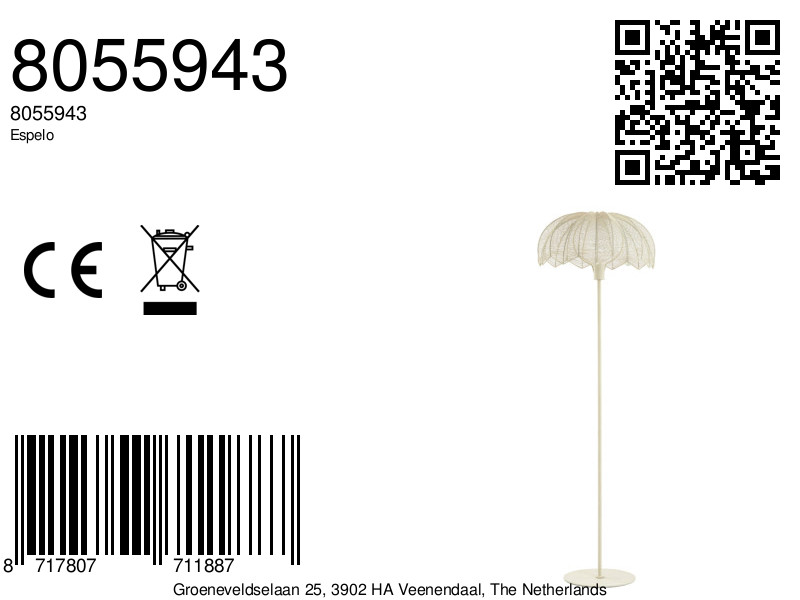 Lampadaire ajouré blanc Light & Living Espelo – Image 8