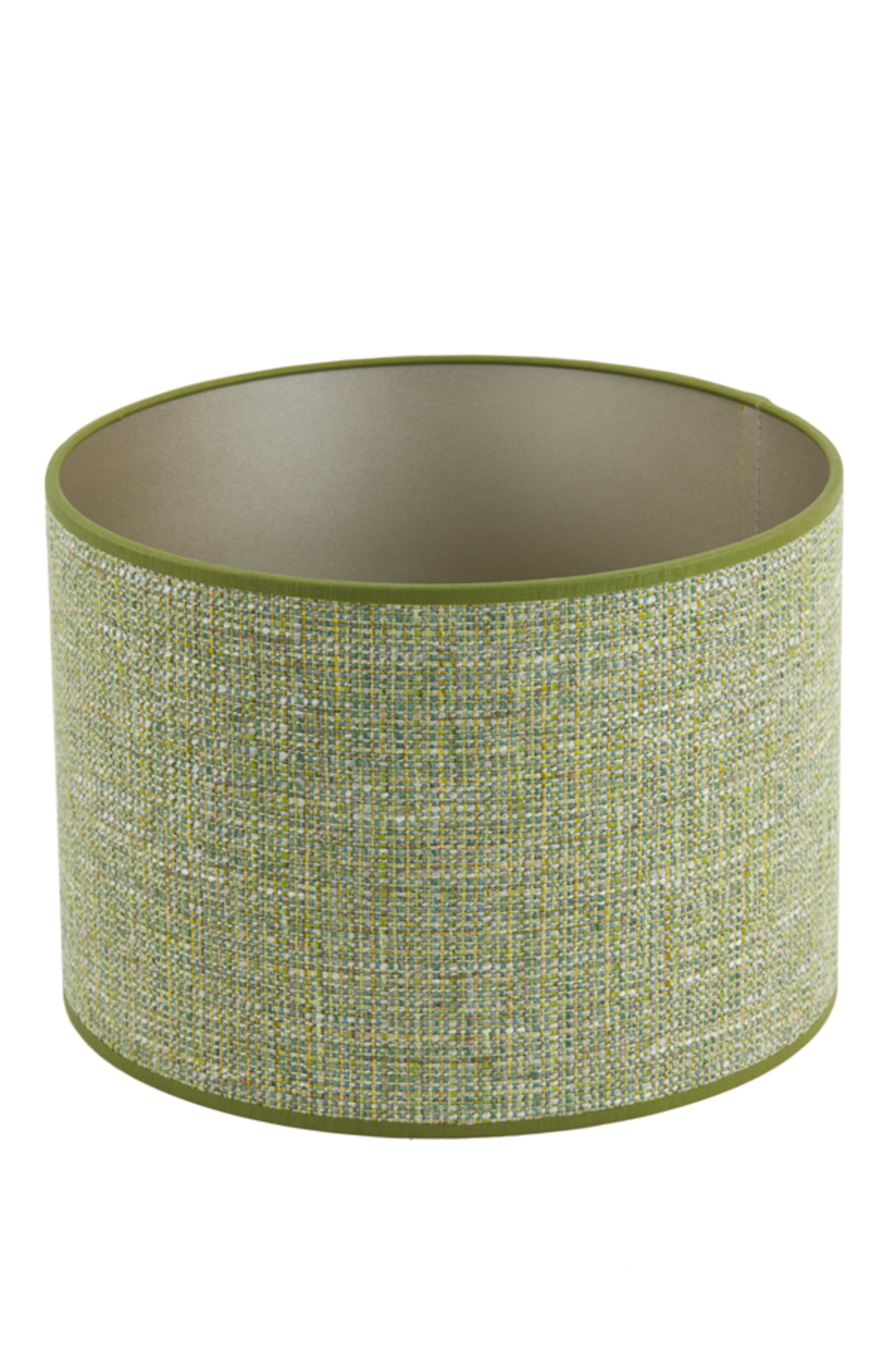 Abat-jour en tissu vert en forme cylindrique Light & Living Tweed – Image 3