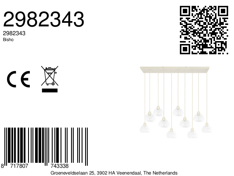 Ensemble de suspensions en verre transparent Light & Living Bisho – Image 7