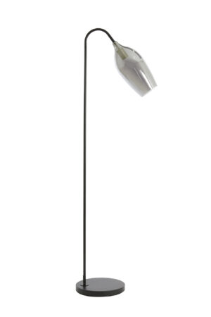 Alternative view of Lampadaire moderne avec diffuseur en verre orienté Light & Living Lukaro