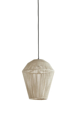 Alternative view of Suspension en tissu beige à ambiance chaleureuse Light & Living Deya