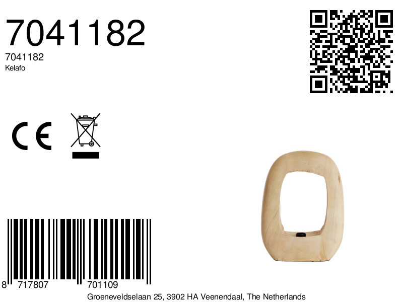 Socle de lampe en bois ovale Light & Living Kelafo – Image 9