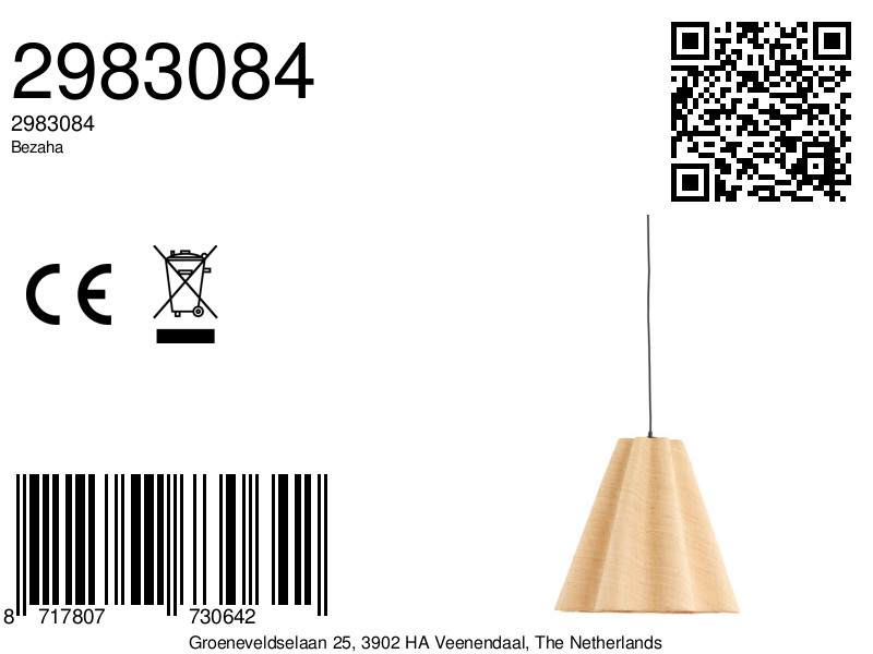 Suspension beige en forme de cône Light & Living Bezaha – Image 7