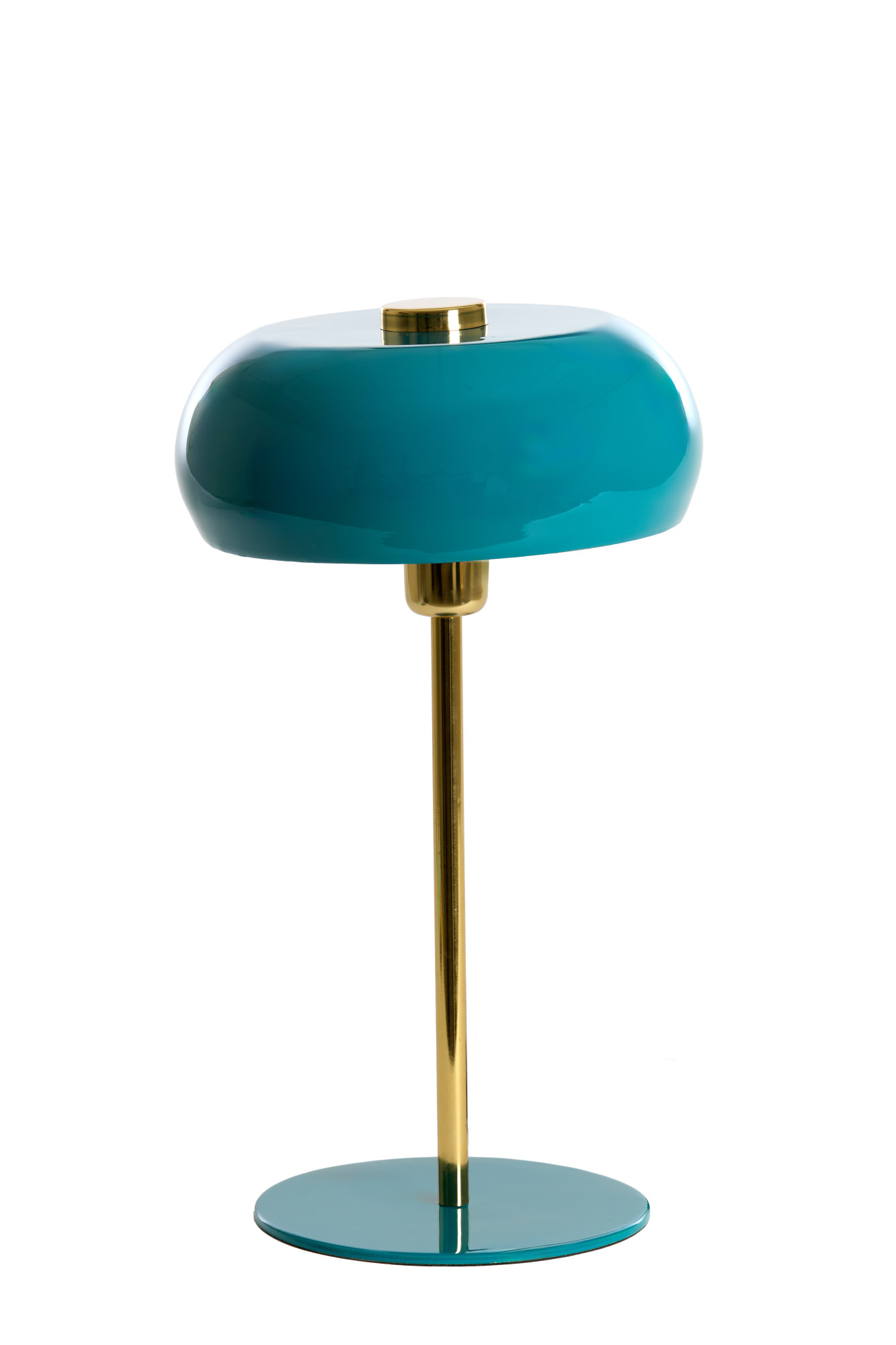 Lampe de bureau turquoise avec tige dorée Light & Living Surin – Image 2