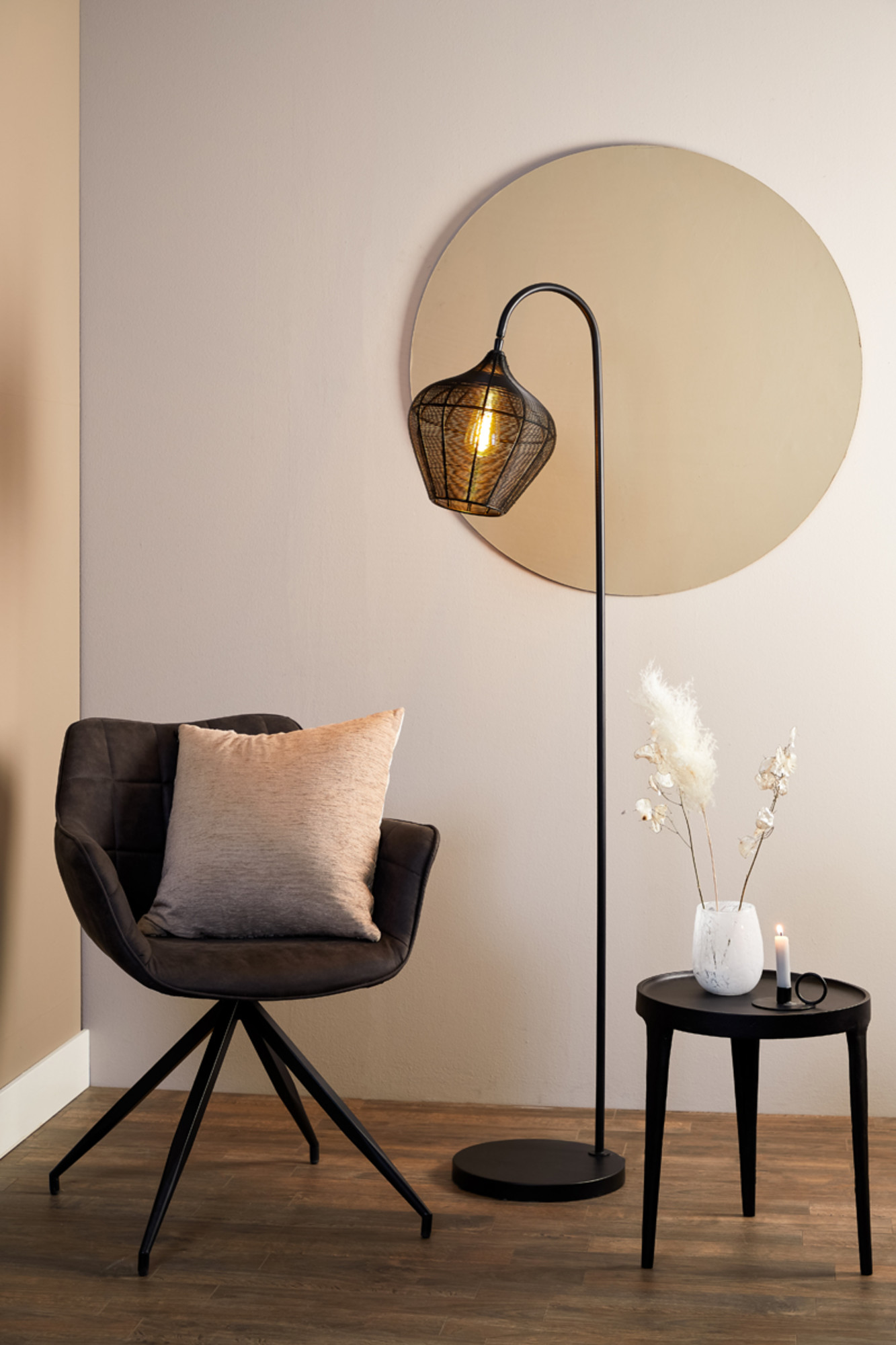 Lampadaire tressé noir Light & Living Alvaro – Image 4