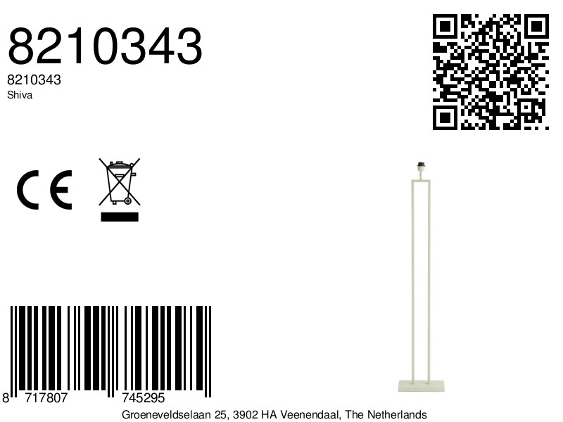 Lampadaire moderne blanc Light & Living Shiva – Image 8