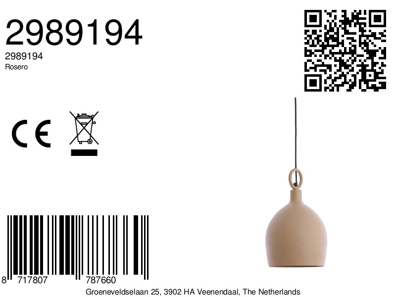 Suspension élégante en céramique beige Light & Living Rosero – Image 6