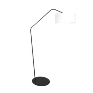Lampadaire coudé noir avec abat-jour blanc Anne Lighting ZigZag