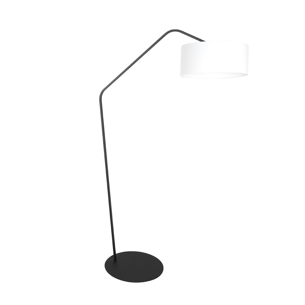 Lampadaire coudé noir avec abat-jour blanc Anne Lighting ZigZag