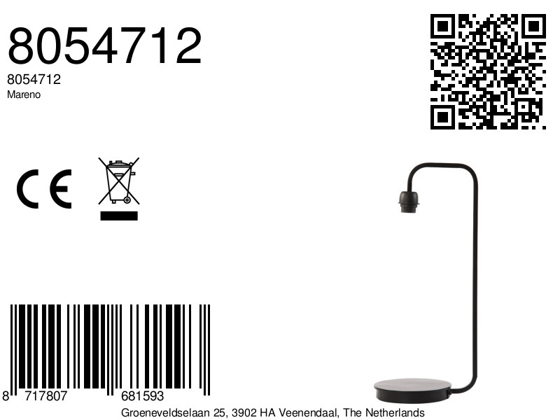 Piedestal de lampe noir moderne Light & Living Mareno – Image 10