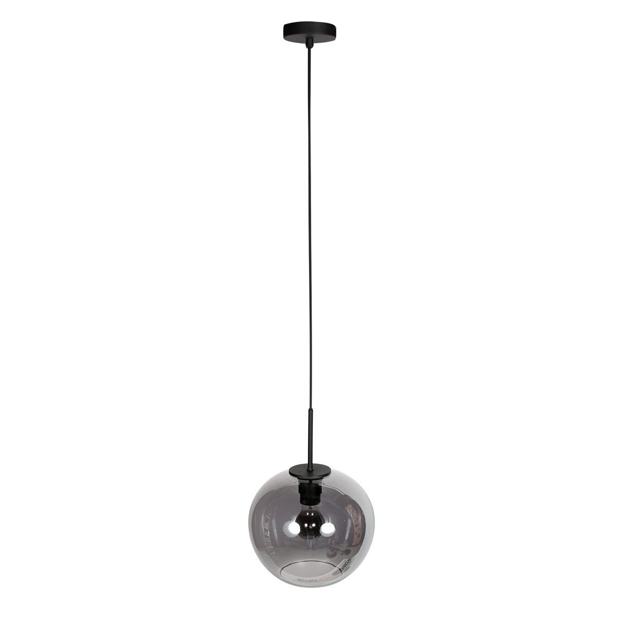 Suspension noire avec globe suspendu en verre fumé Mexlite HaloSwap – Image 6