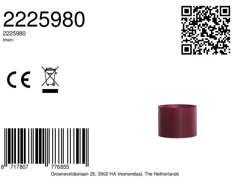 Abat-jour cylindrique en bordeaux Light & Living Imani – Image 7