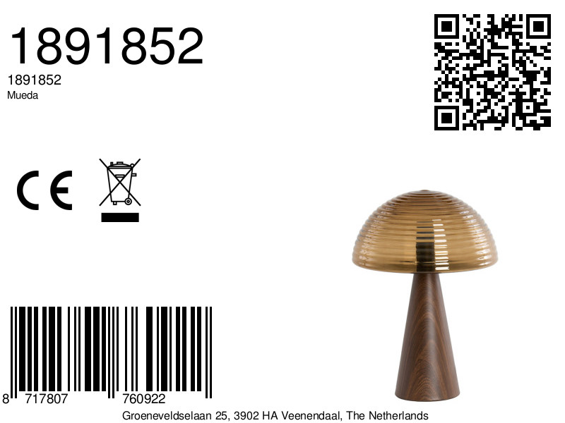 Lampe vintage en verre brun Light & Living Mueda – Image 5