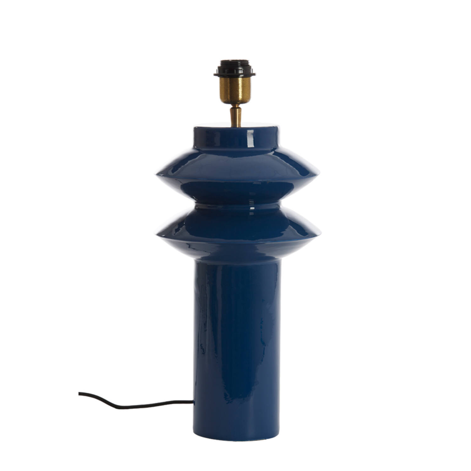 Socle de lampe en céramique bleue Light & Living Petch