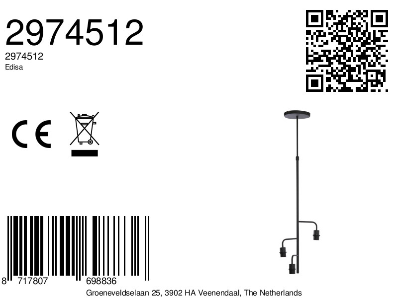 Suspension moderne au style raffiné Light & Living Edisa – Image 8