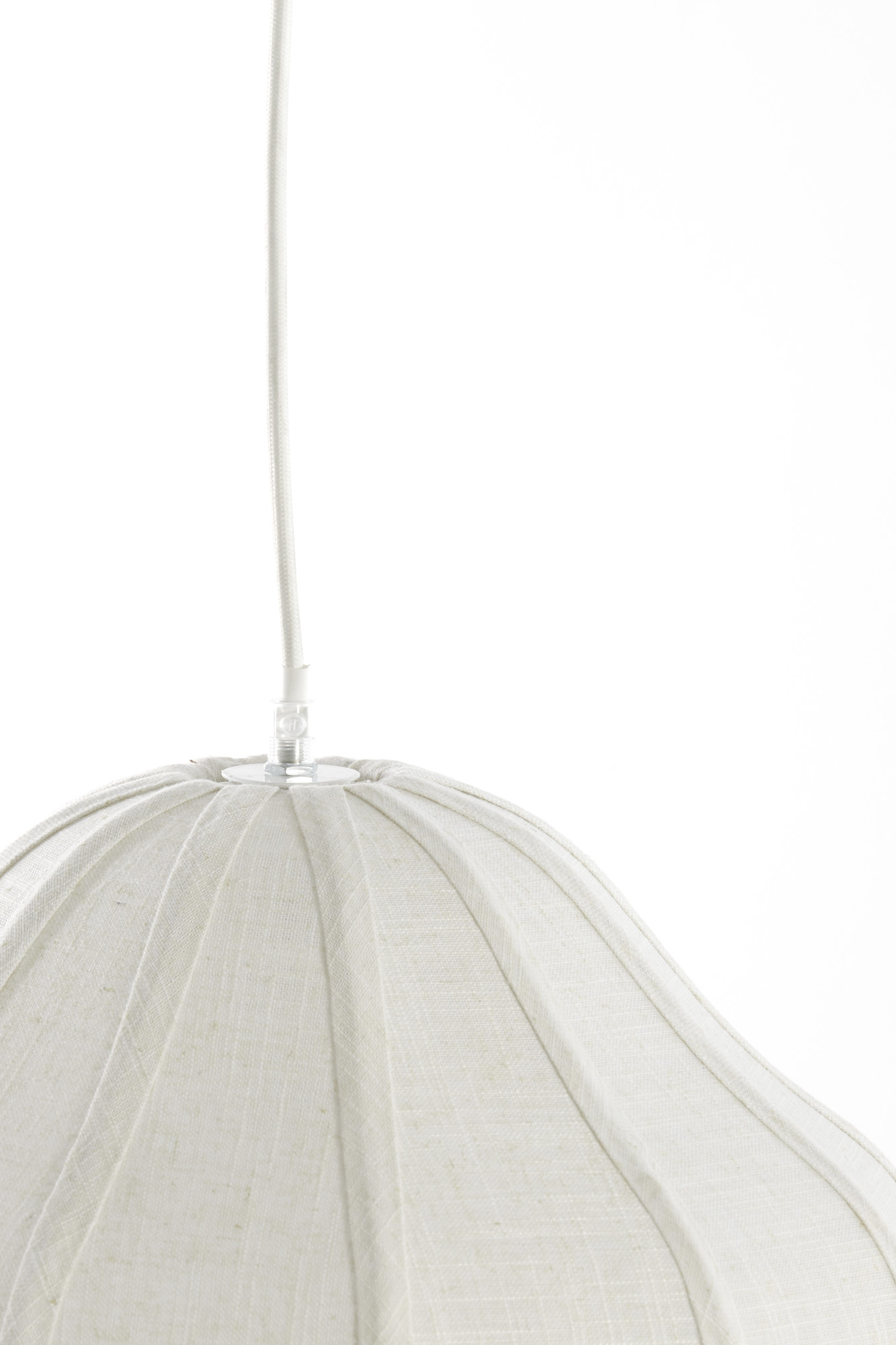 Suspension ovale en tissu beige Light & Living Sukau – Image 3