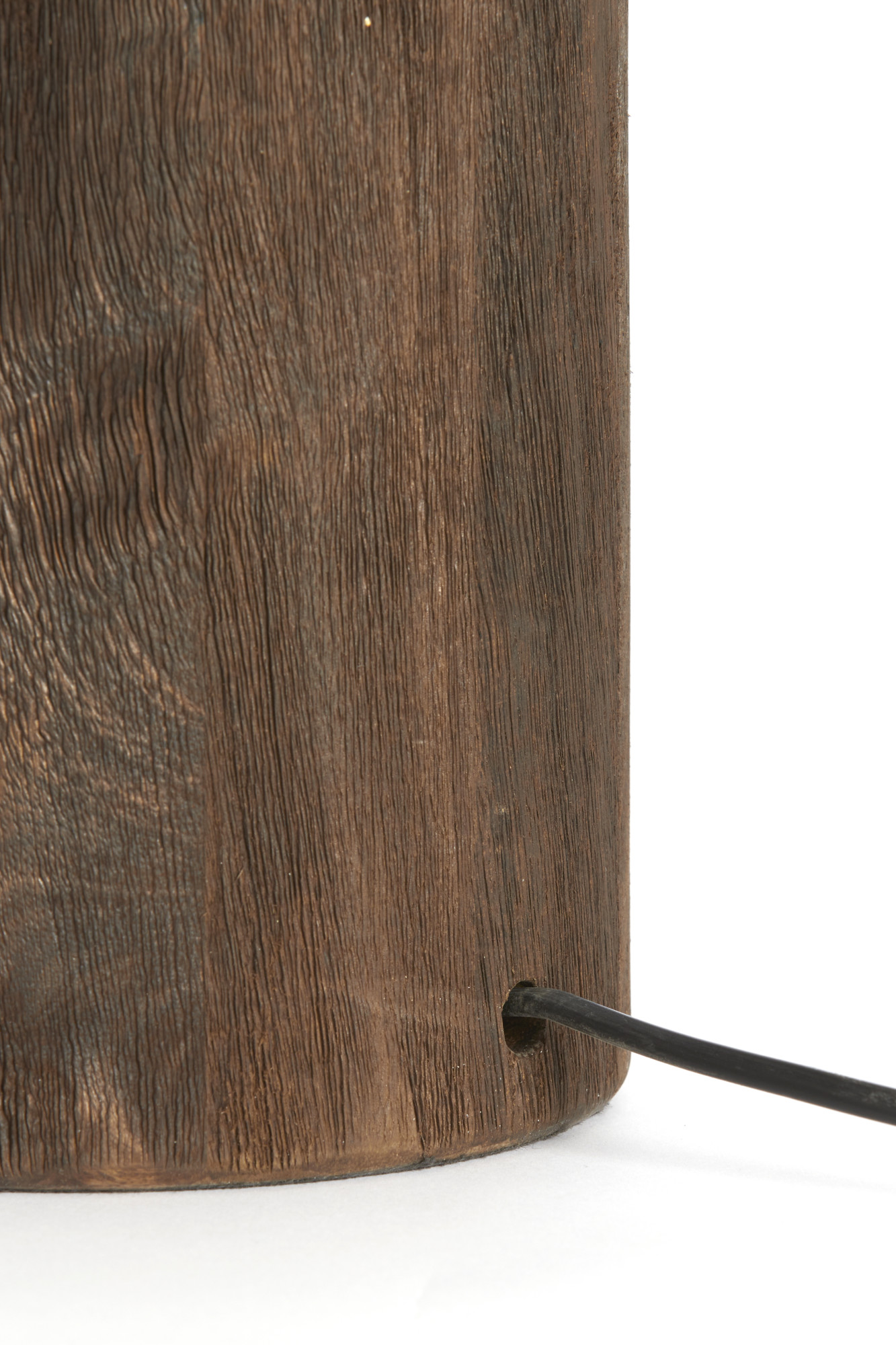 Socle de lampe en bois marron foncé pour un éclairage chaleureux Light & Living Trapino – Image 5