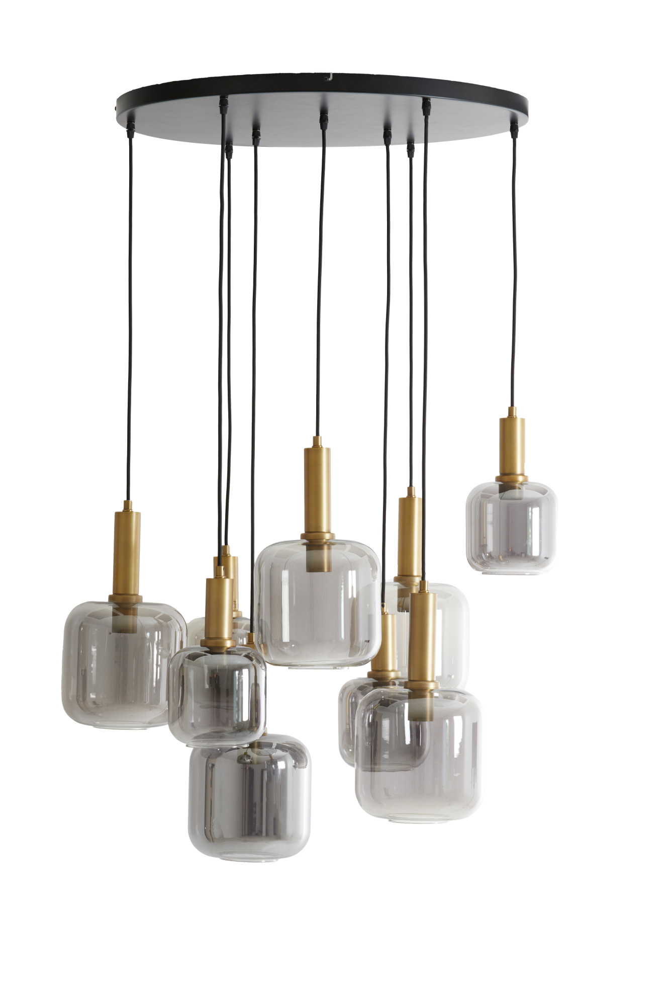 Suspension en verre avec détails dorés Light & Living Lekar – Image 3