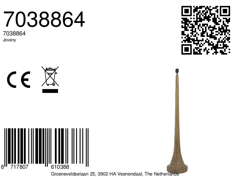 Piedestal en bois pour lampe design épuré Light & Living Jovany – Image 10