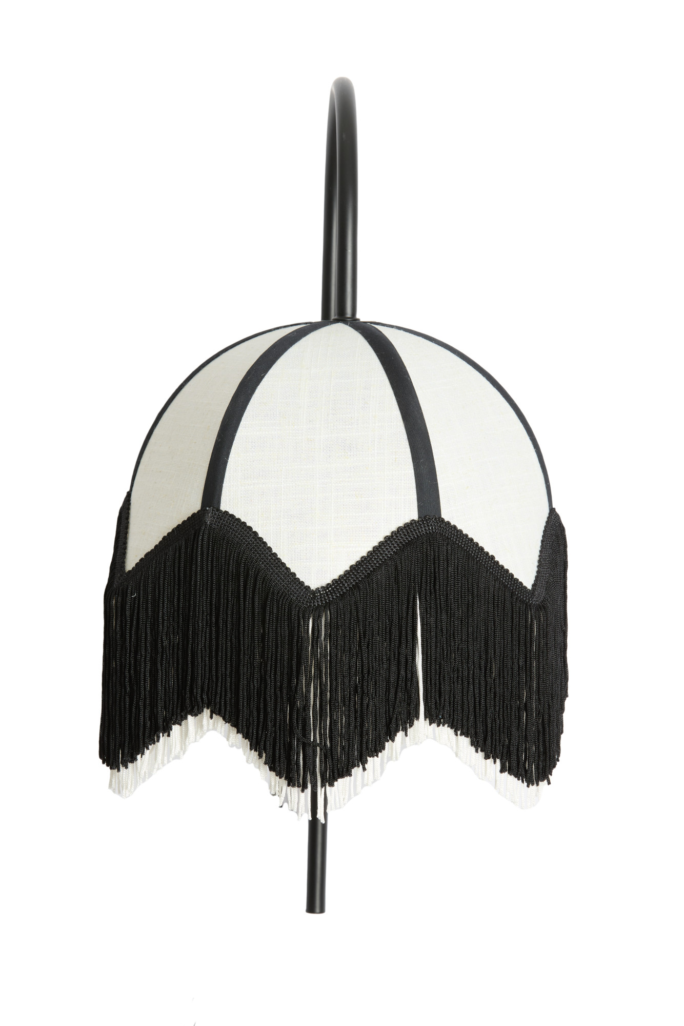 Abat-jour à franges noir et blanc Light & Living Sulina – Image 3