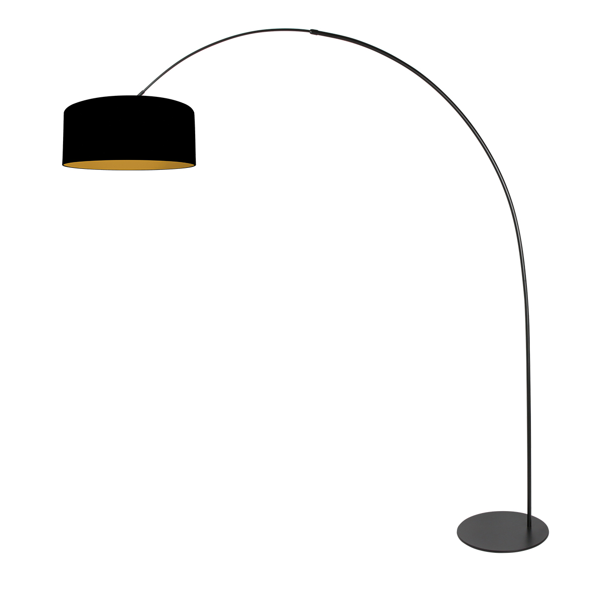 Lampadaire courbé noir avec abat-jour noir Anne Lighting Curve – Image 2