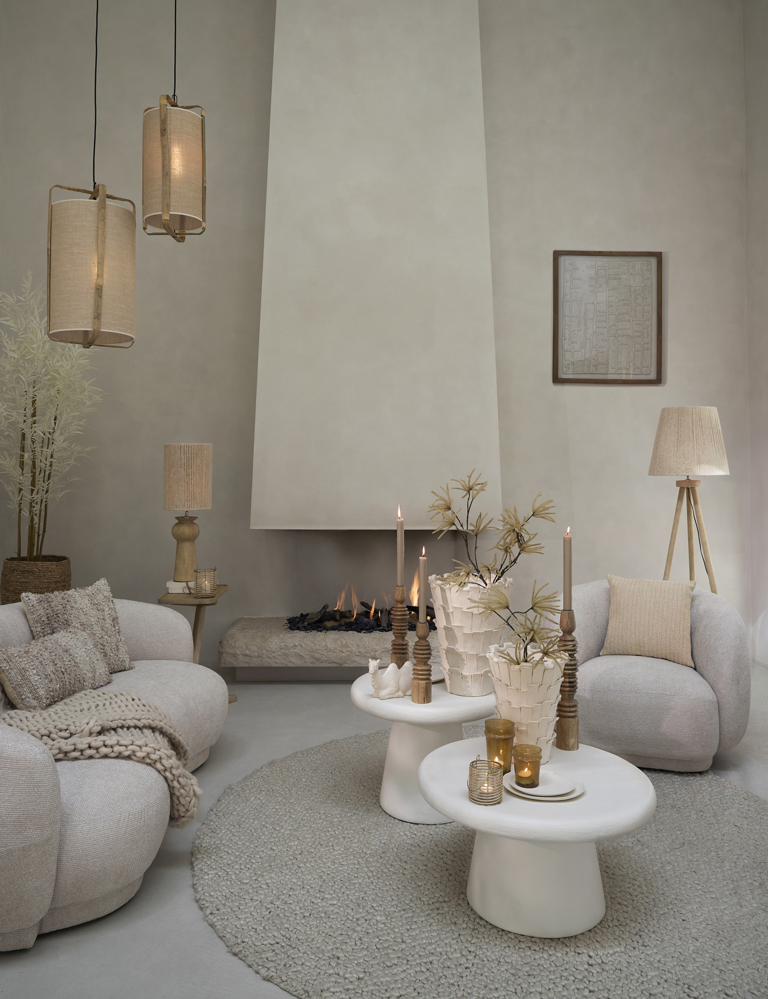Abat-jour beige strié Light & Living Medana – Image 5