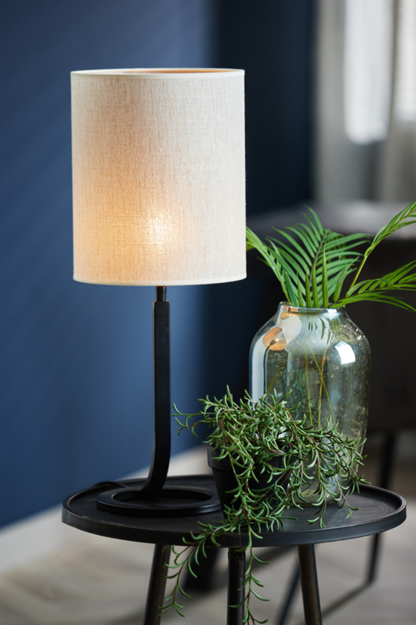 Abat-jour cylindrique en tissu beige Light & Living Breska – Image 4